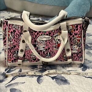 Ed Hardy Pink Leopard Print Satchel